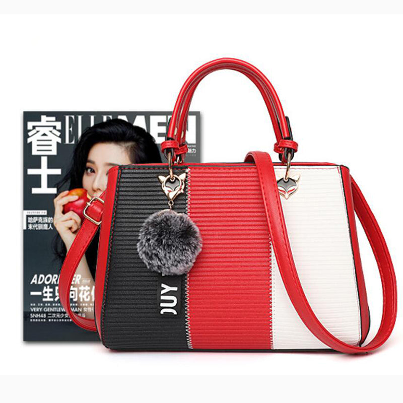 Women Hairball Ornaments Totes Patchwork Handbag Party Purse Ladies Messenger Crossbody Shoulder Bags Women Handbags Women Hairball Ornaments Totes Patchwork Handbag Party Purse Ladies Messenger Crossbody Shoulder Bags Women Handbags